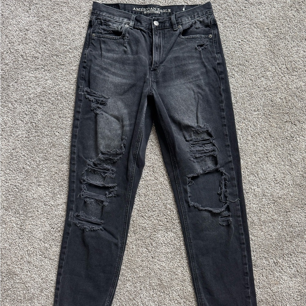 American Eagle Dark Gray Mom Jeans